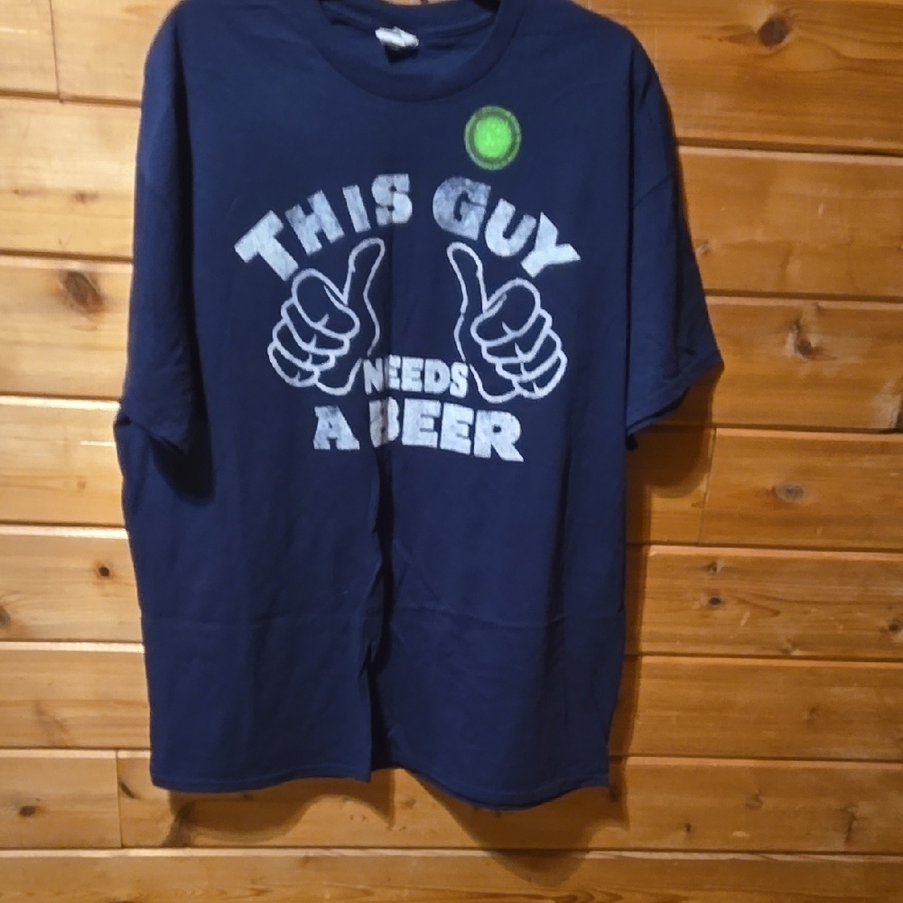 Gildan Blue Short Sleeve Tee with Fun Graphic Design